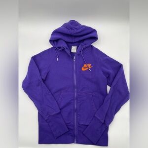 Nike Sportswear Hoodie Womens Medium Purple Swoosh Full Zip Hooded Sweatshirt